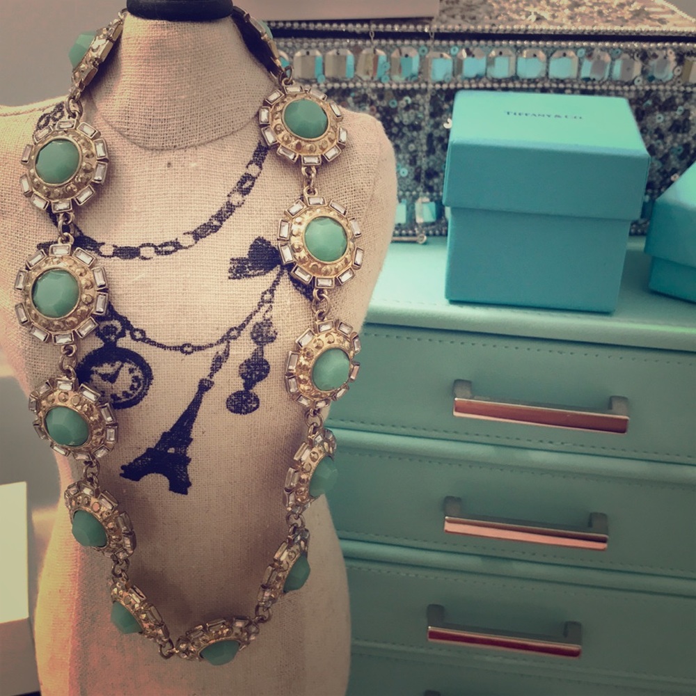 Turquoise teal mint boutique necklace